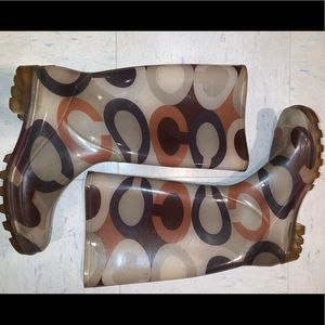 COACH RAIN BOOTS, used, size 8